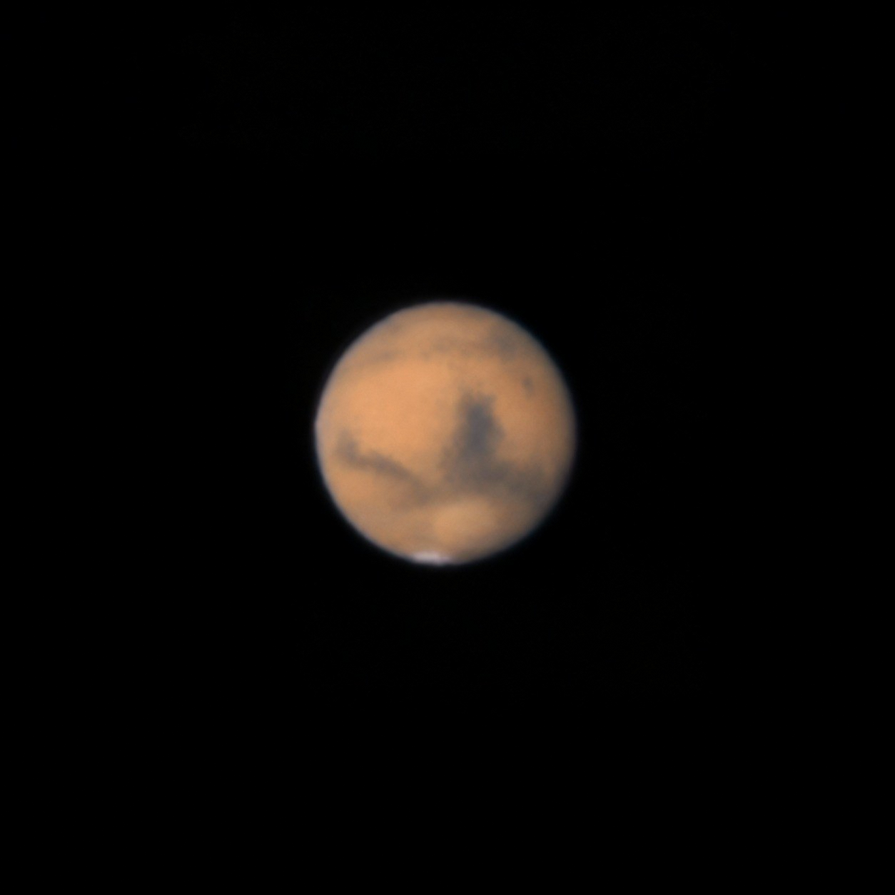Mars through a telescope